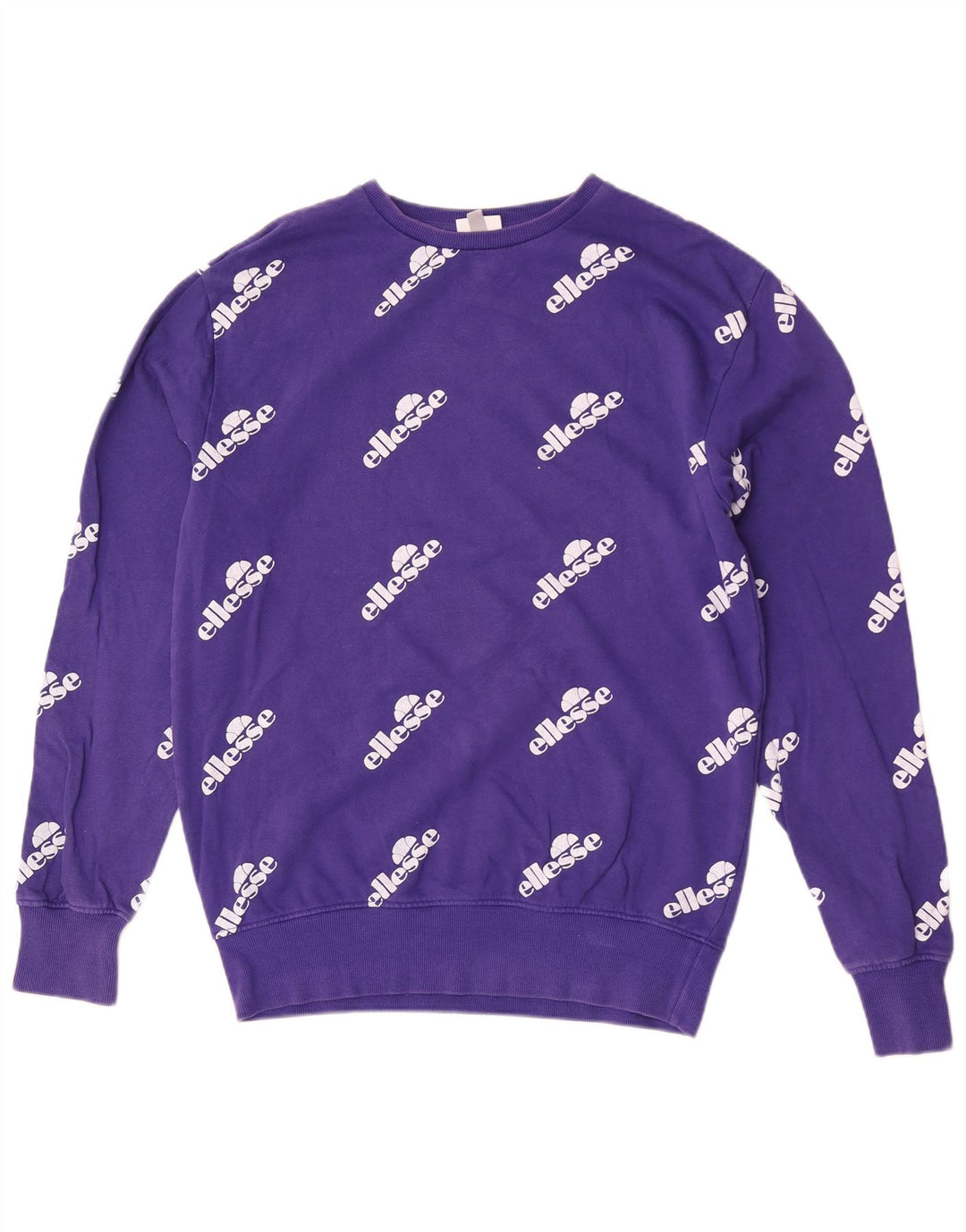 Felpa grafica da donna Ellesse Maglione UK 12 Cotone viola medio