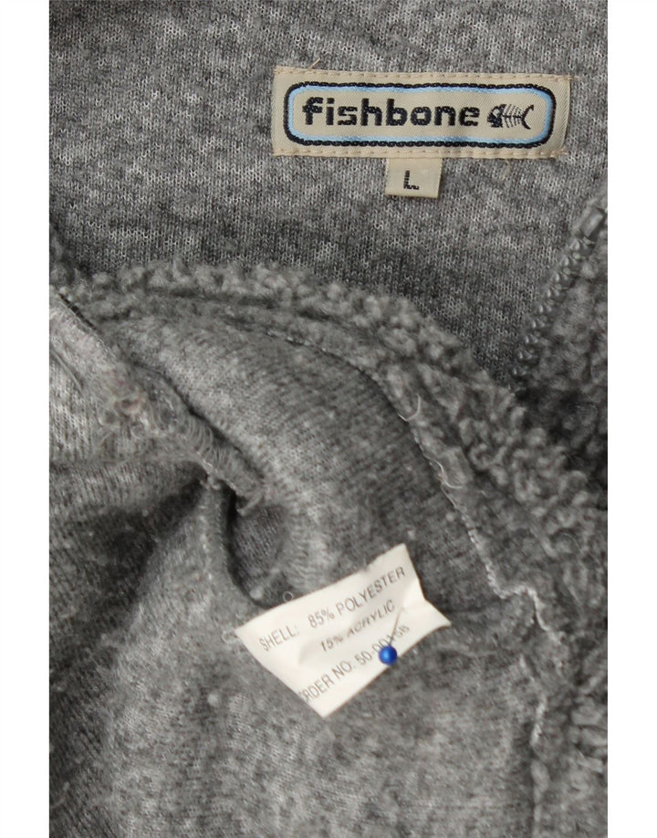 Maglione in pile da uomo con cappuccio e zip Fishbone, grande poliestere grigio
