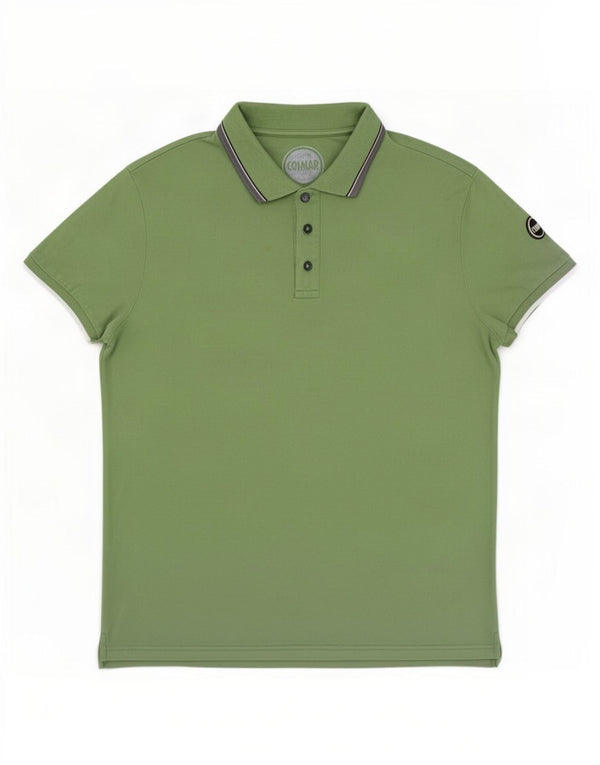 Polo da uomo Colmar XL in cotone a righe verdi