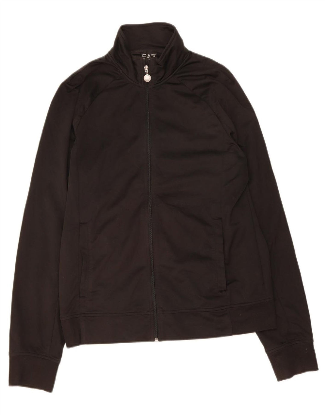 EMPORIO ARMANI Womens Tracksuit Top Jacket UK 16 Large Black