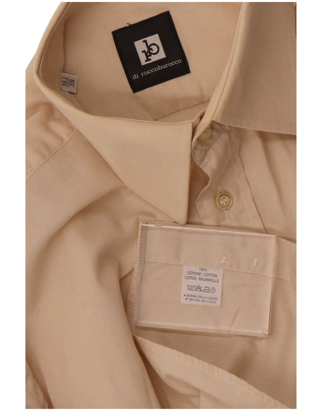 Camicia da uomo Roccobarocco Taglia 15 1/2 39 Cotone beige medio