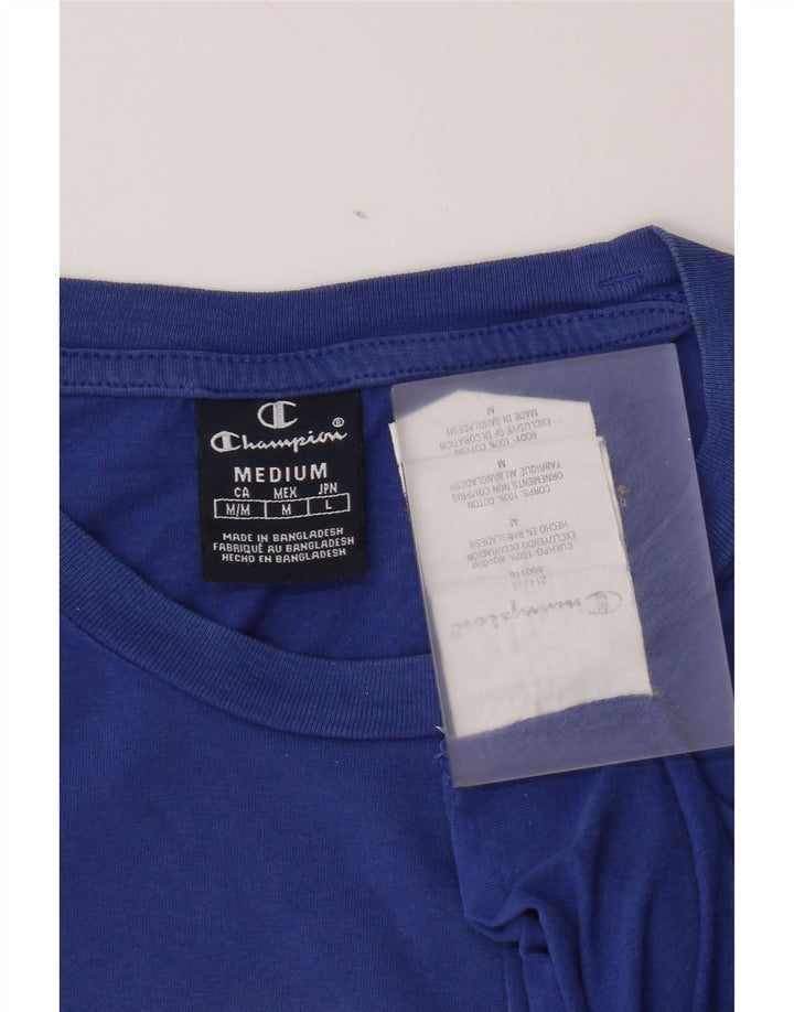 T-shirt grafica da uomo Champion Top in cotone blu medio
