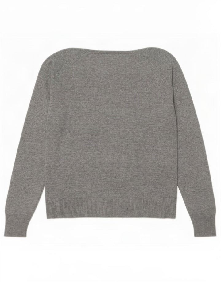 Maglione girocollo oversize da donna Zara UK 14 Viscosa grigio medio