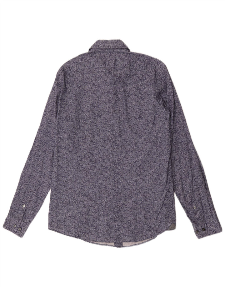 Camicia Hugo Boss da uomo vestibilità regolare in cotone geometrico blu medio
