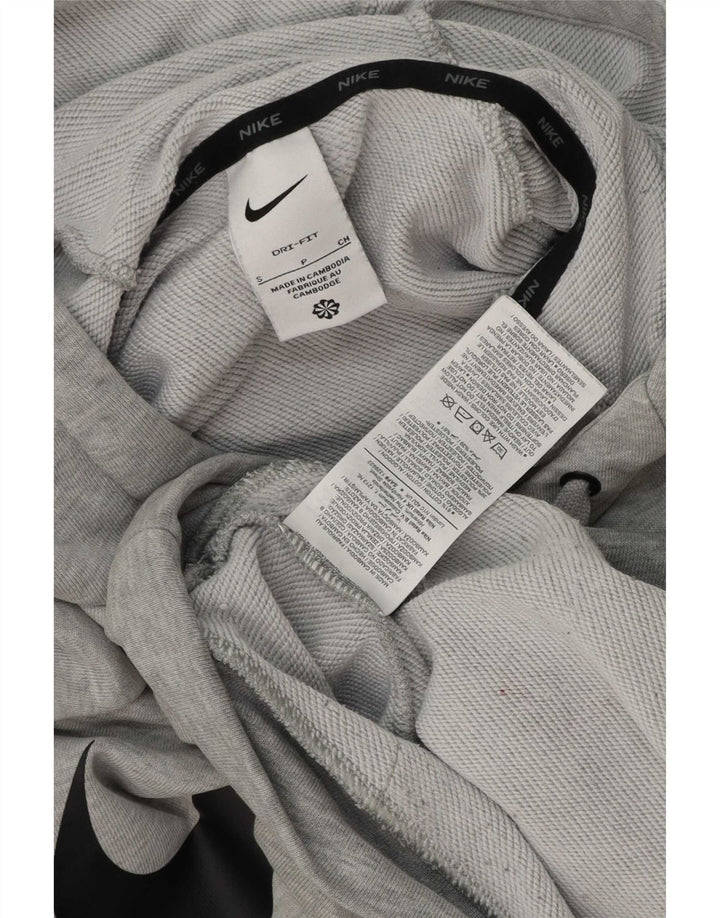 Felpa con cappuccio grafica Nike da uomo, piccola, in cotone grigio screziato