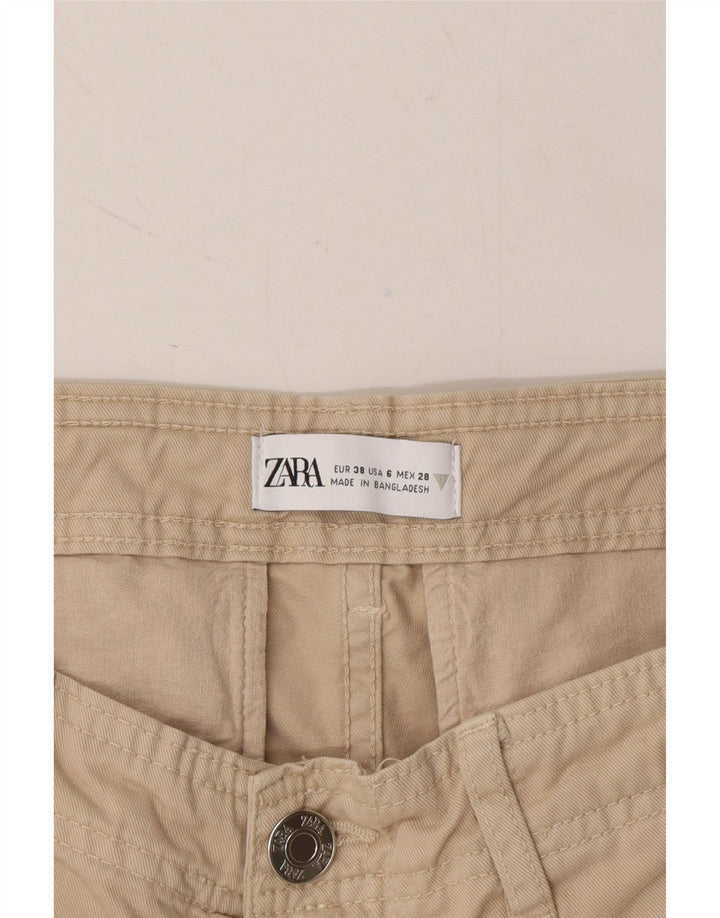 ZARA Womens Straight Cargo Trousers EU 38 Small W28 L30 Beige Vintage Zara and Second-Hand Zara from Messina Hembry 