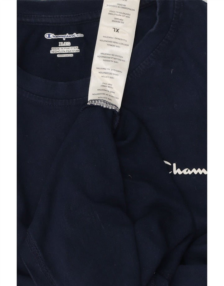Maglia da uomo Champion a maniche lunghe XL in cotone blu navy
