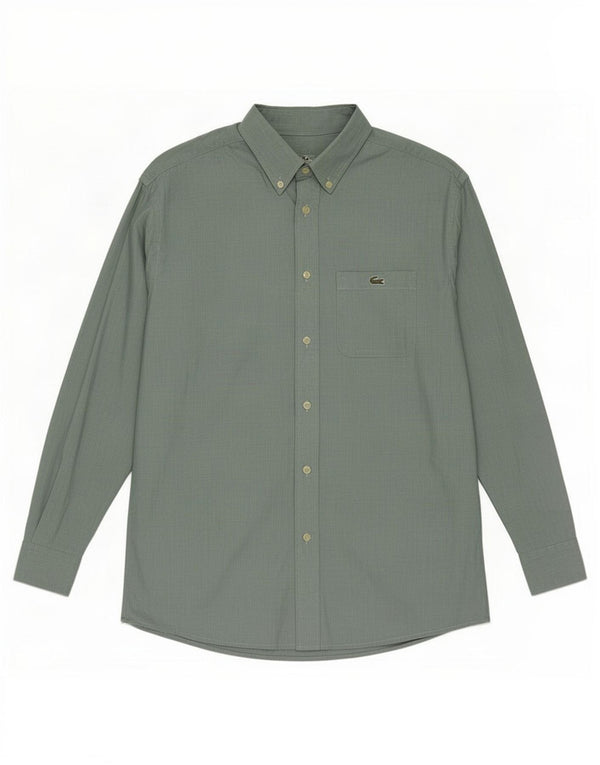 Lacoste Mens Shirt Size 40 Medium Green Cotton