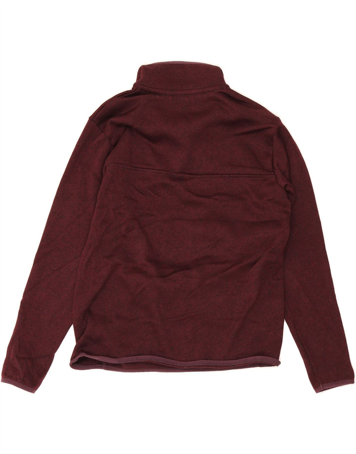 EDDIE BAUER Womens Button Neck Sweatshirt Jumper UK 14 Medium Burgundy Vintage Eddie Bauer and Second-Hand Eddie Bauer from Messina Hembry 