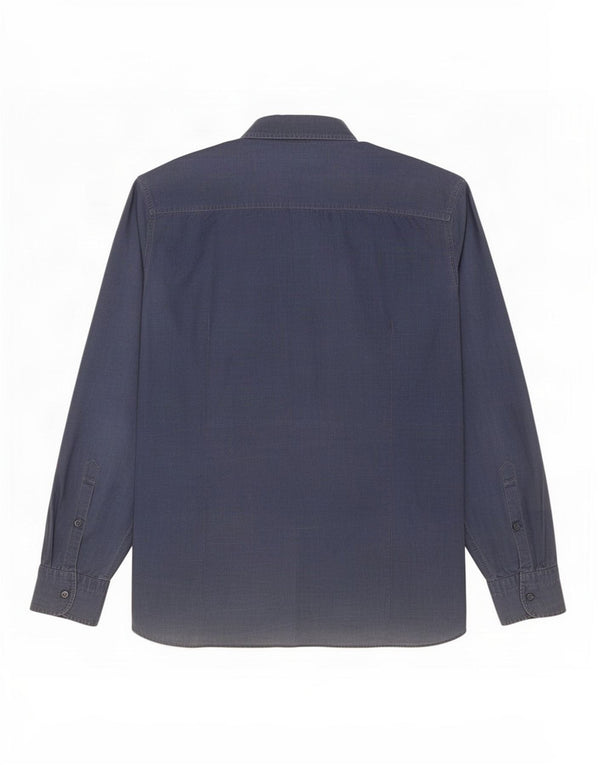 Camicia da uomo slim fit Hugo Boss grande cotone gessato blu