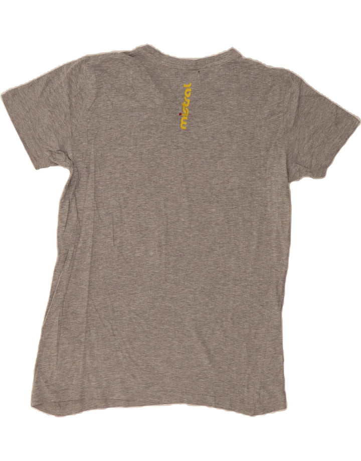 MISTRAL Mens Graphic T-Shirt Top Small Grey Cotton Vintage Mistral and Second-Hand Mistral from Messina Hembry 