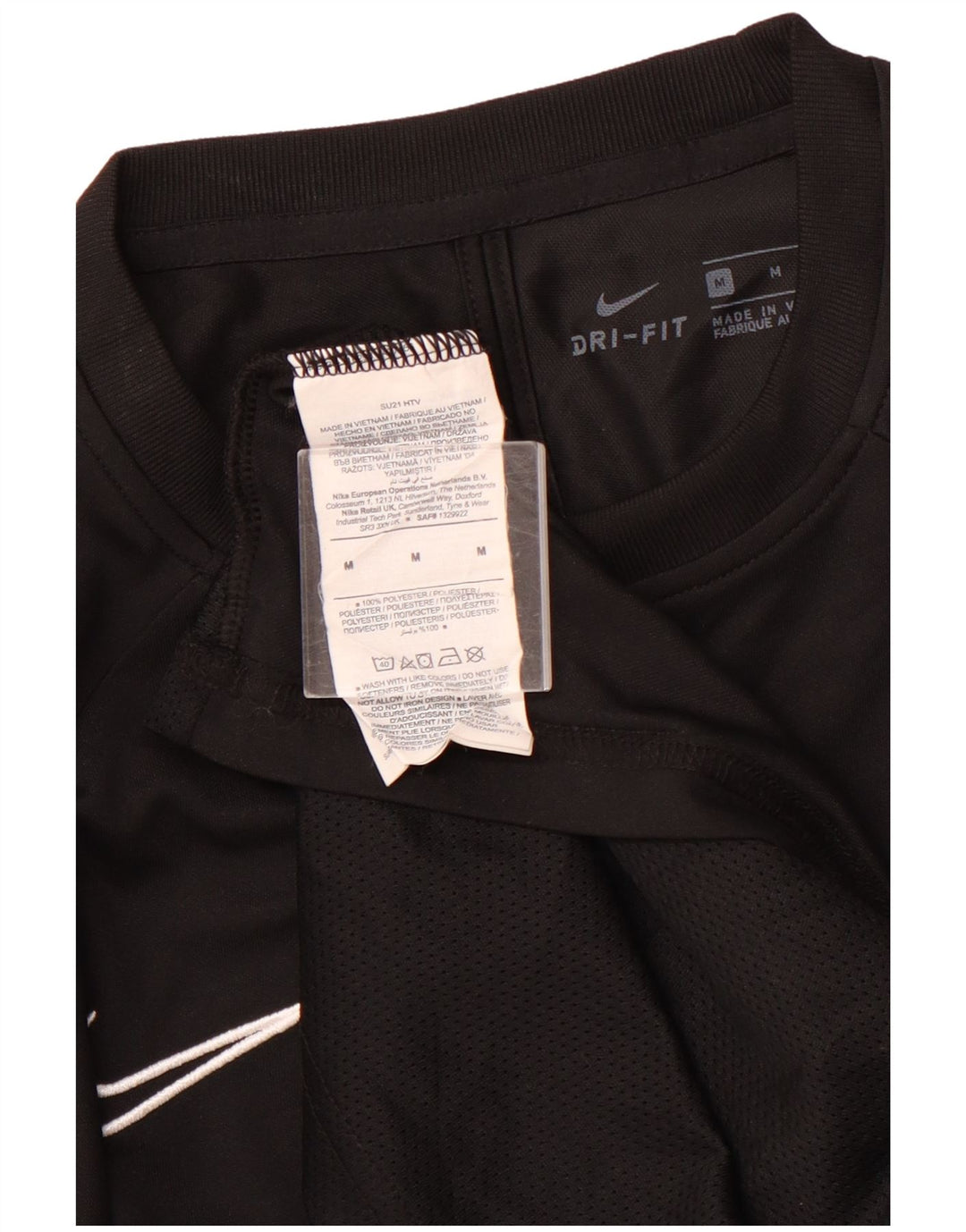 T-shirt da uomo NIKE Top medio nero poliestere sportivo