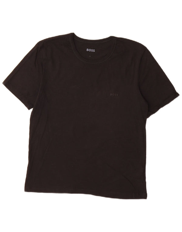 T-shirt da donna Hugo Boss Top grande in cotone nero
