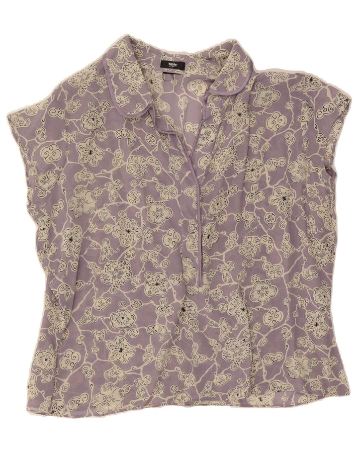 MOSSIMO Womens Blouse Top UK 16 Large Purple Floral Vintage Mossimo and Second-Hand Mossimo from Messina Hembry 