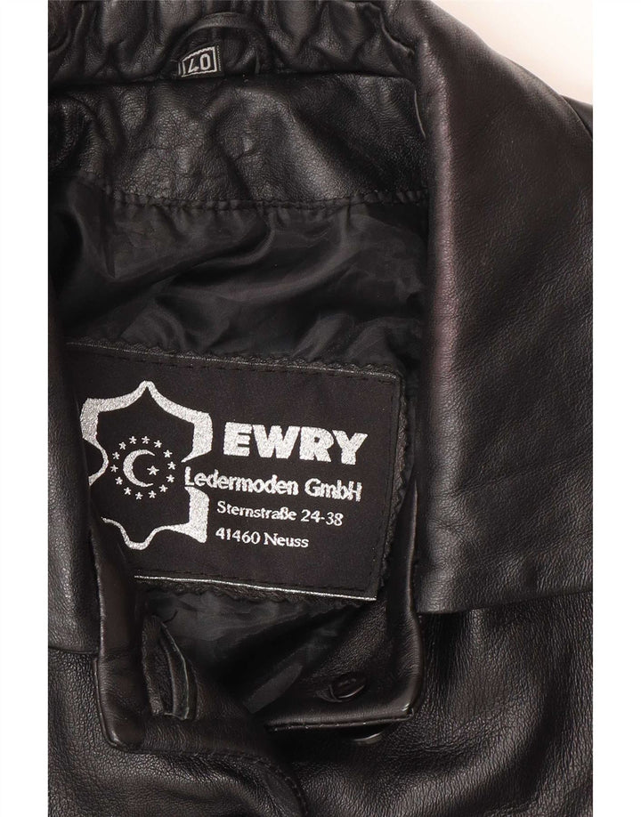 Giacca blazer in pelle da donna vintage EU 40 in pelle nera media