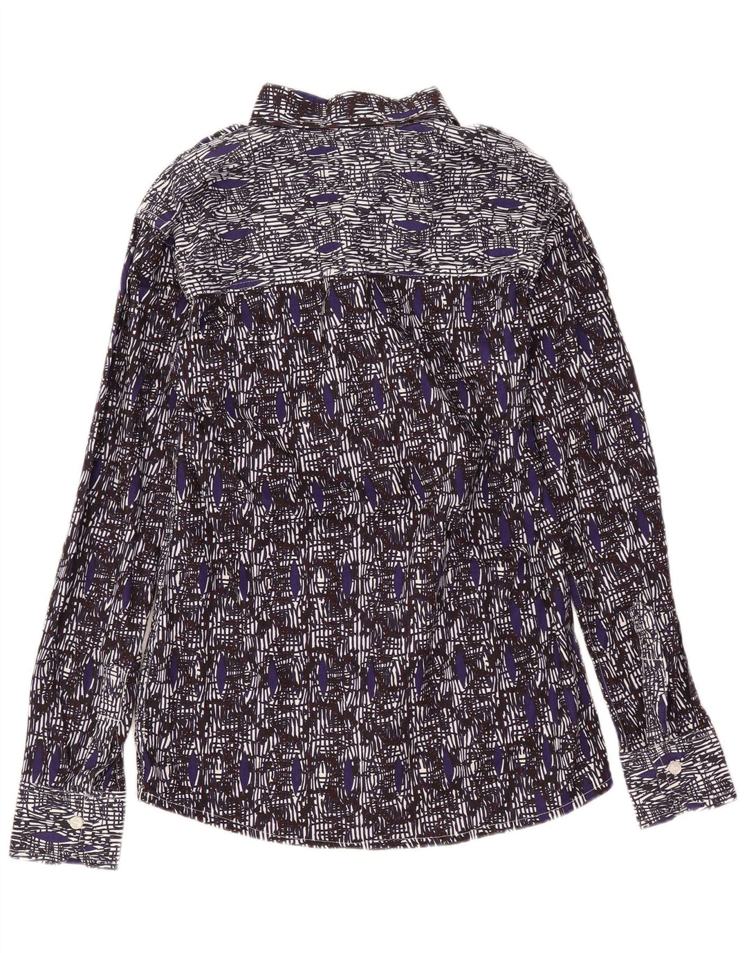 Camicia da uomo vintage piccola geometrica blu navy
