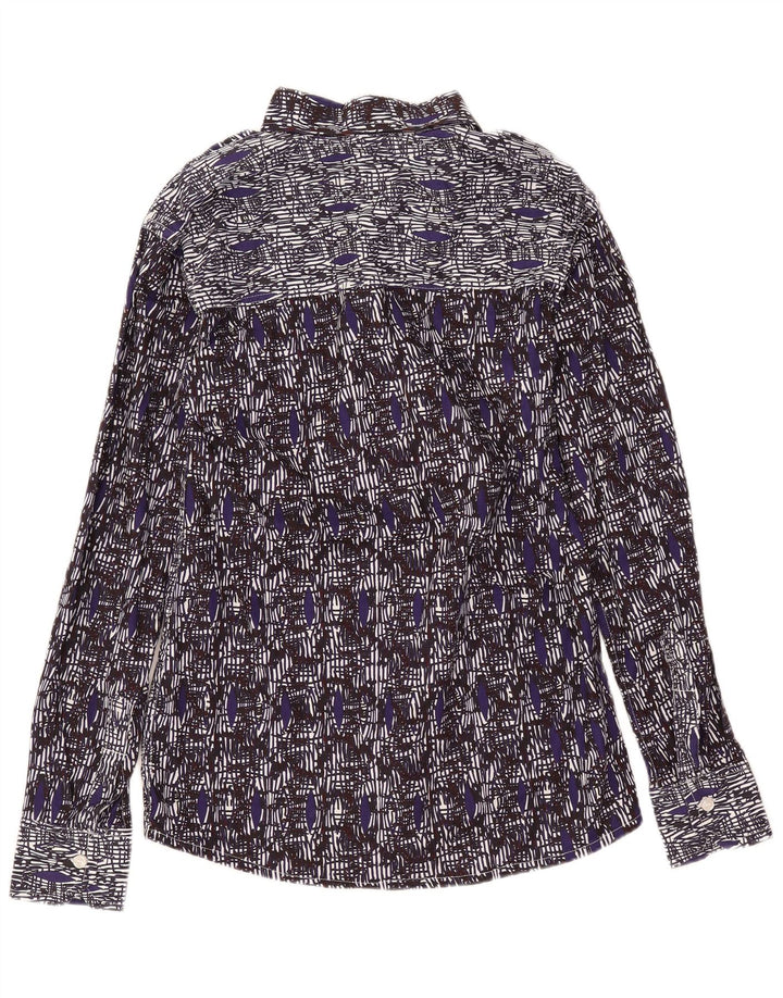 Camicia da uomo vintage piccola geometrica blu navy
