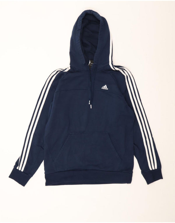 Maglione con cappuccio da uomo ADIDAS medio in cotone blu navy