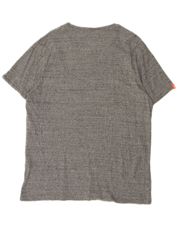 T-shirt da uomo Superdry Top 3XL cotone chiazzato grigio