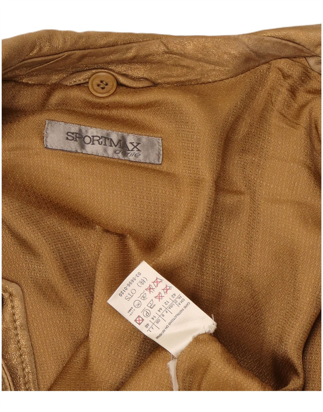 Giacca da motociclista corta da donna Sportmax UK 14 grande oro