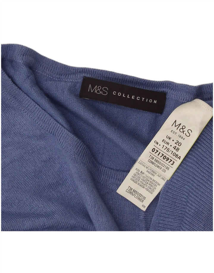 Maglione cardigan da donna Marks & Spencer UK 20 2XL viscosa blu