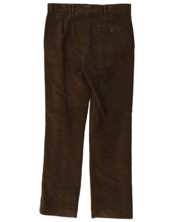 Pantaloni da abito dritti da uomo Barbour W34 L31 cotone kaki