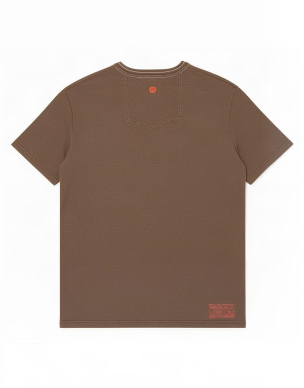 T-shirt grafica da uomo Fat Face Top in cotone screziato marrone medio