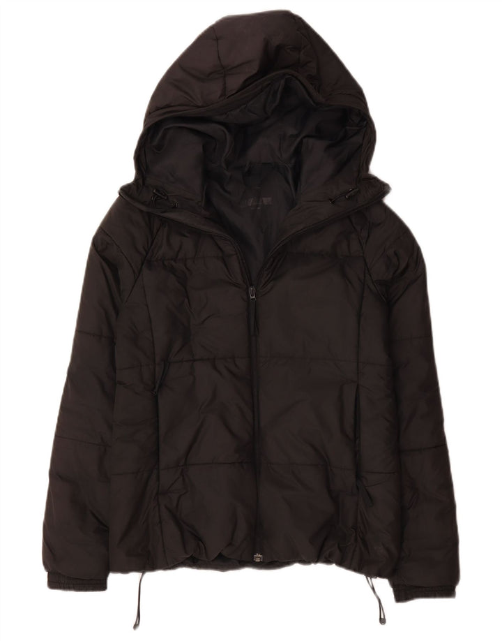 Giacca imbottita con cappuccio da donna Adidas UK 8/10 Small Poliestere nero