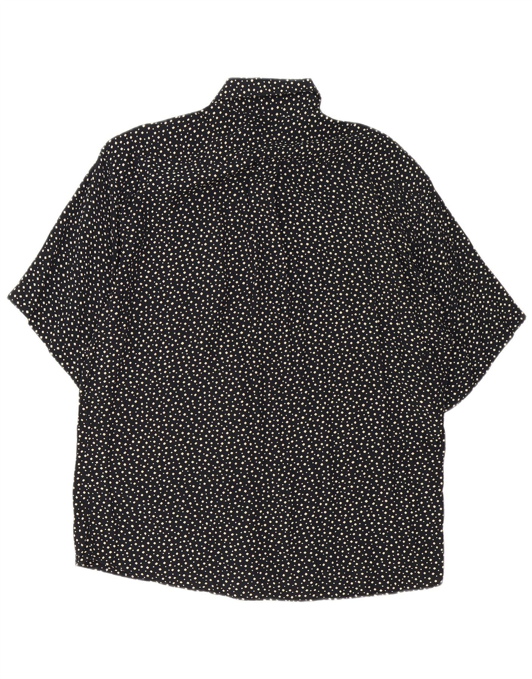 Camicia vintage da uomo a maniche corte nera media maculata