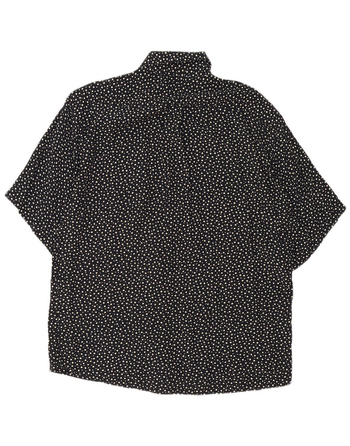 Camicia vintage da uomo a maniche corte nera media maculata