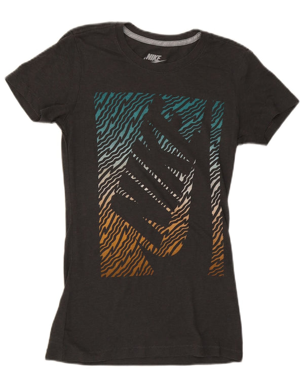 T-shirt grafica NIKE da donna slim fit UK 6 XS nera