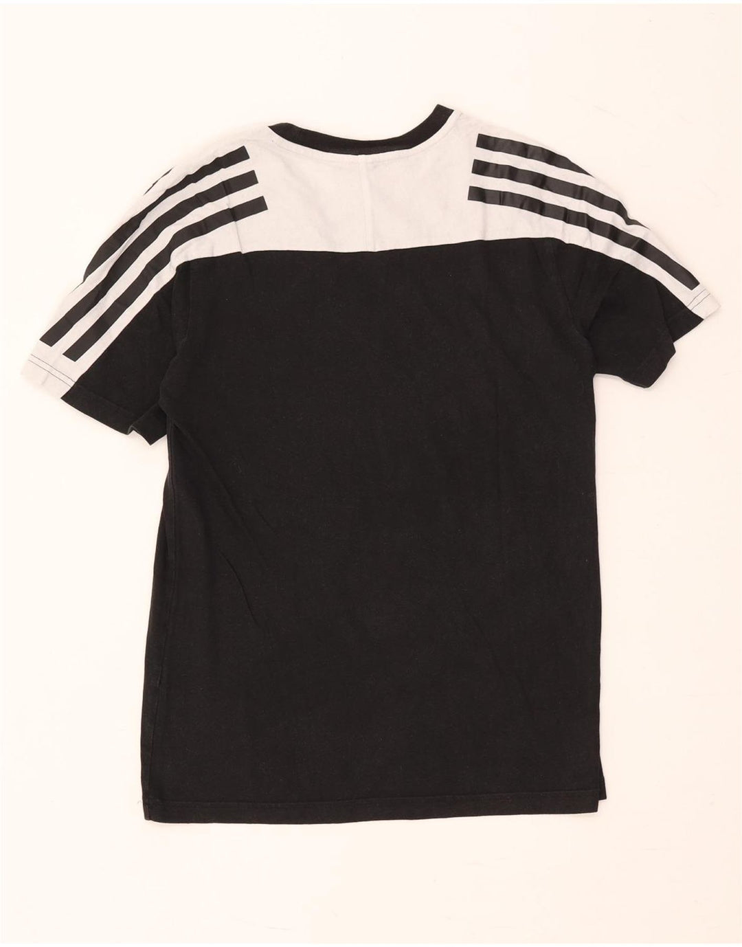 T-shirt da uomo Adidas Top Small nera in cotone color block