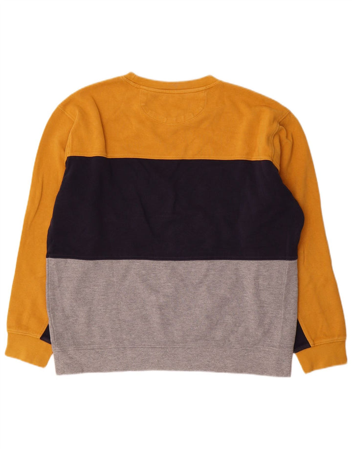Zara Uomo Felpa Maglione Grande Giallo Colorblock Cotone