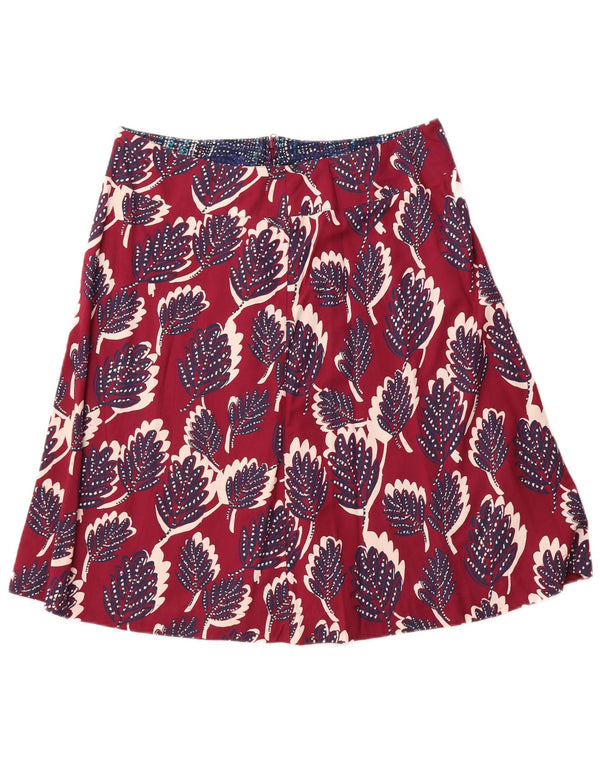 WHITE STUFF Gonna a trapezio da donna UK 14 Grande W34 Viscosa floreale rosa