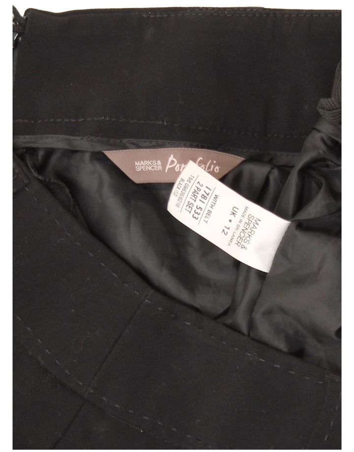 Gonna a tubino da donna Marks & Spencer UK 12 media W30 poliestere nero
