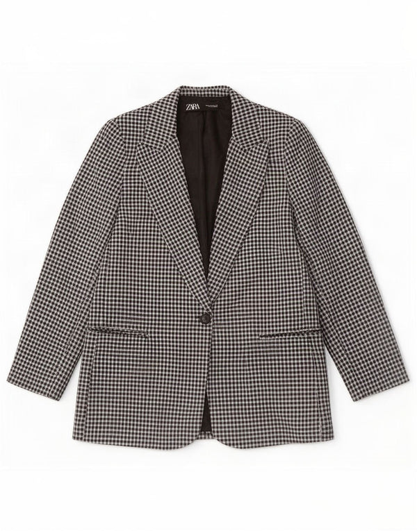 Giacca blazer a 1 bottone da donna Zara EU 40 a quadretti neri medi