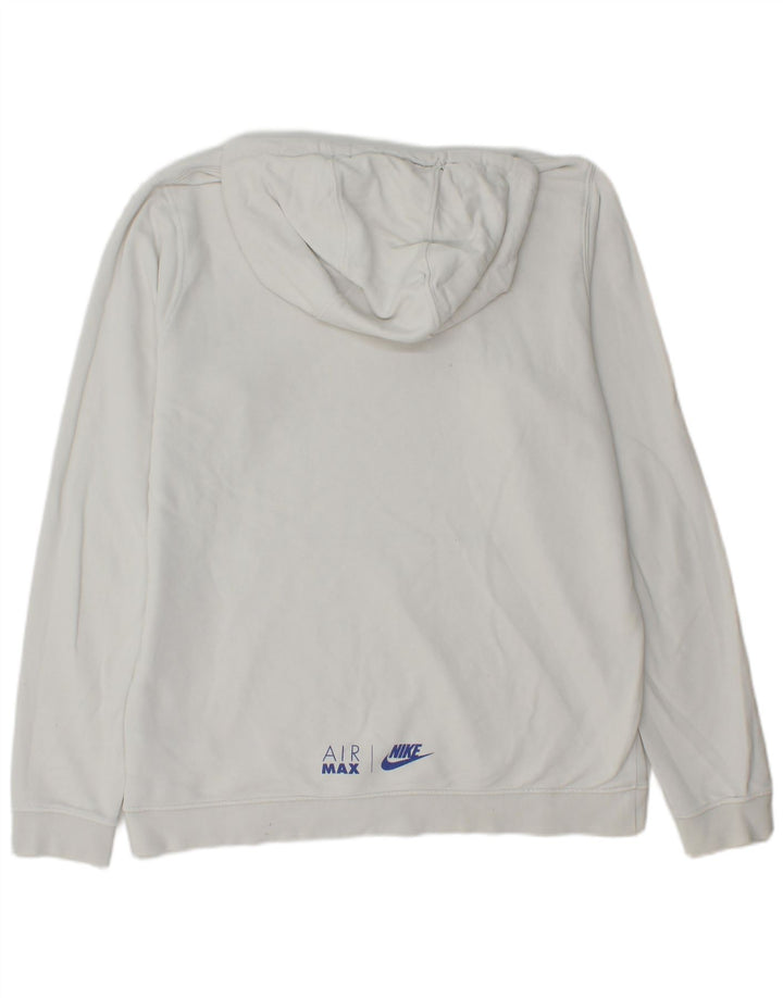 NIKE Felpa con cappuccio grafica da uomo grande in cotone bianco