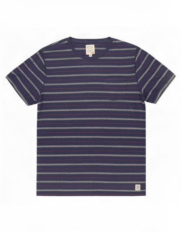 T-shirt da uomo Fat Face Top 2XL cotone a righe blu navy