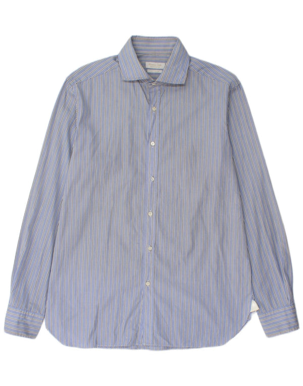 Camicia da uomo in edizione limitata Massimo Dutti taglia 16 1/2 42 grandi righe blu