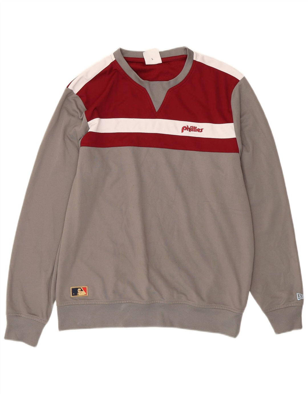NEW ERA Felpa da uomo Cooperstown Maglione grande grigio color block