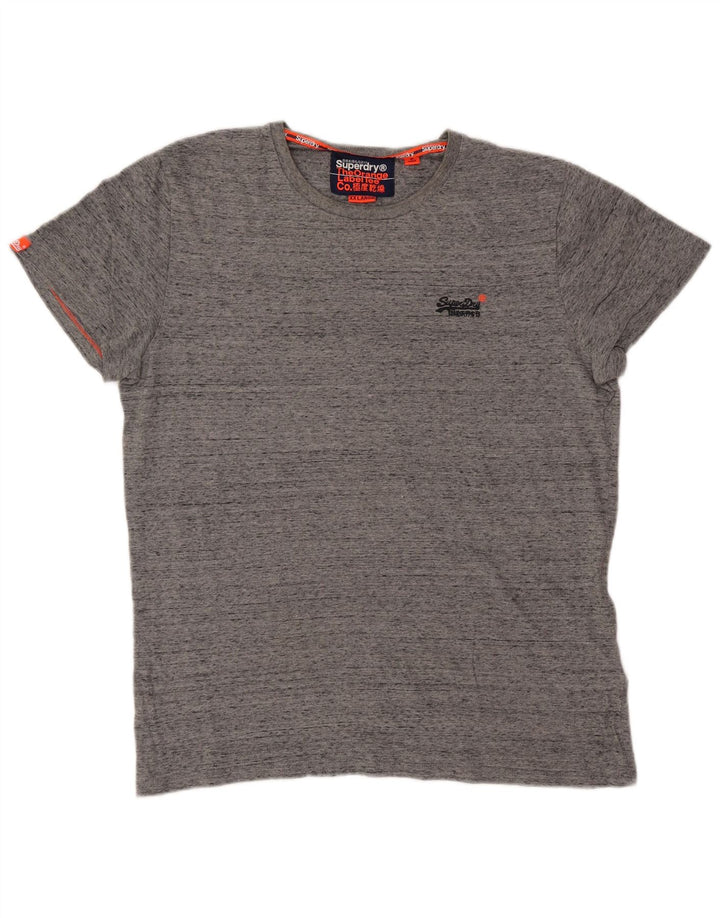 T-shirt grafica da uomo Superdry Top 2XL cotone chiazzato grigio