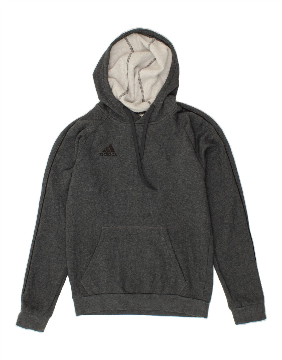 ADIDAS Mens Hoodie Jumper Small Grey Cotton Vintage Adidas and Second-Hand Adidas from Messina Hembry 