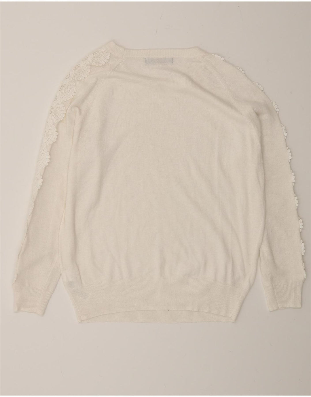 Maglione maglione girocollo da donna Marks & Spencer UK 14 grande bianco sporco