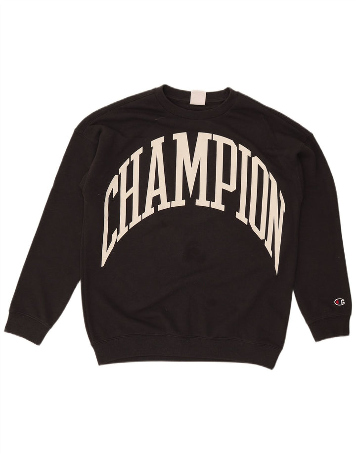Felpa grafica Champion da ragazzo, 13-14 anni, XL, cotone nero