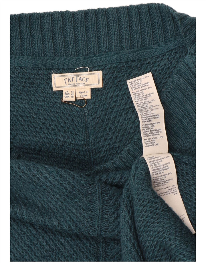 Maglione maglione da donna Fat Face UK 14 grande cotone blu