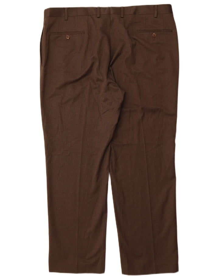 Pantaloni da abito slim da uomo Ralph Lauren W40 L30 poliestere marrone
