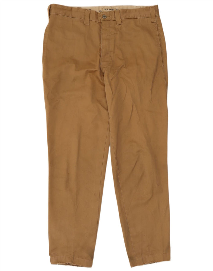 DOCKERS Pantaloni chino slim da uomo W34 L29 Cotone beige