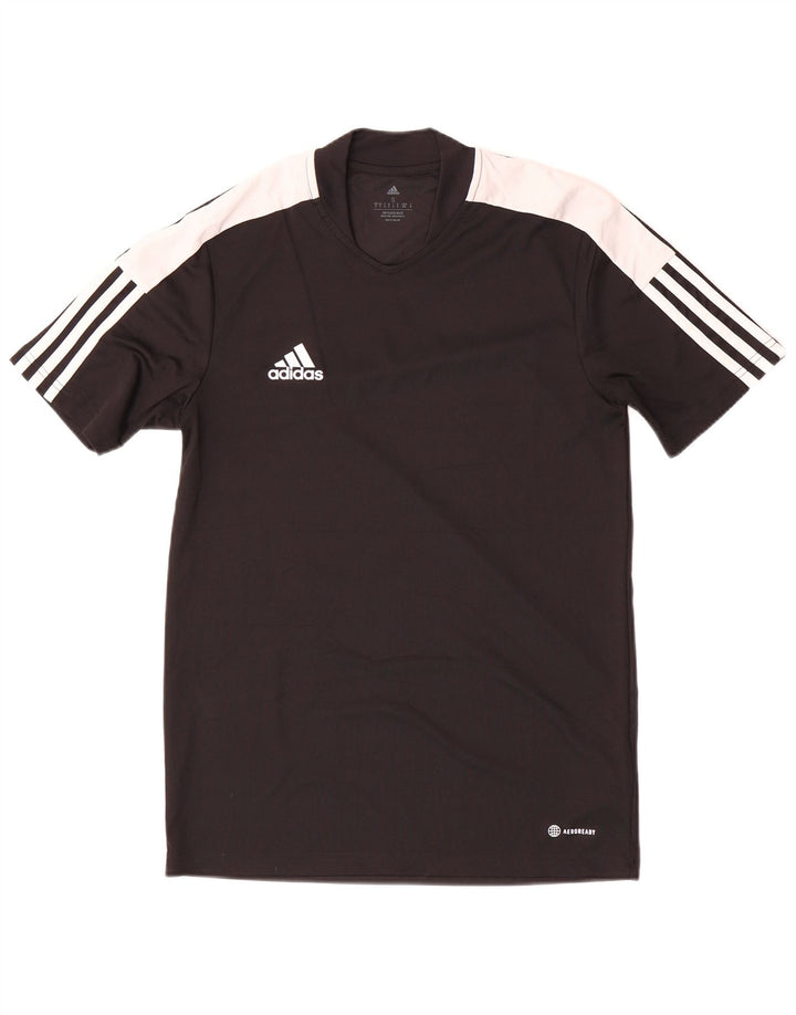 T-shirt Adidas Aeroready da uomo, piccola, in poliestere color block nero
