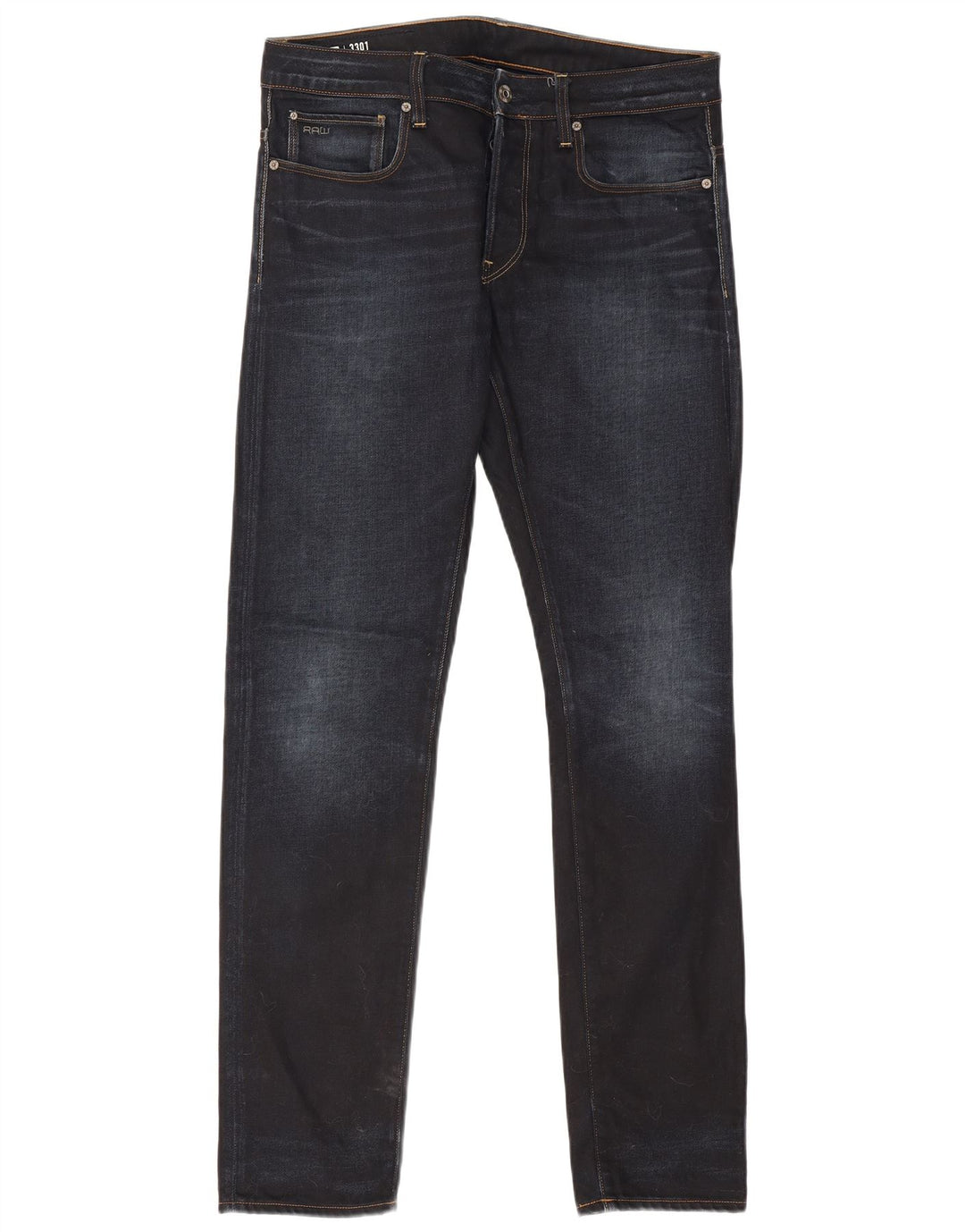 Jeans slim da uomo G-Star 3301 W32 L34 cotone blu navy