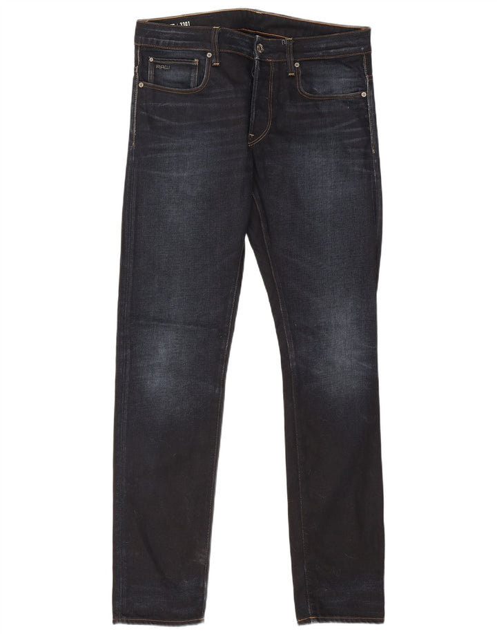 Jeans slim da uomo G-Star 3301 W32 L34 cotone blu navy
